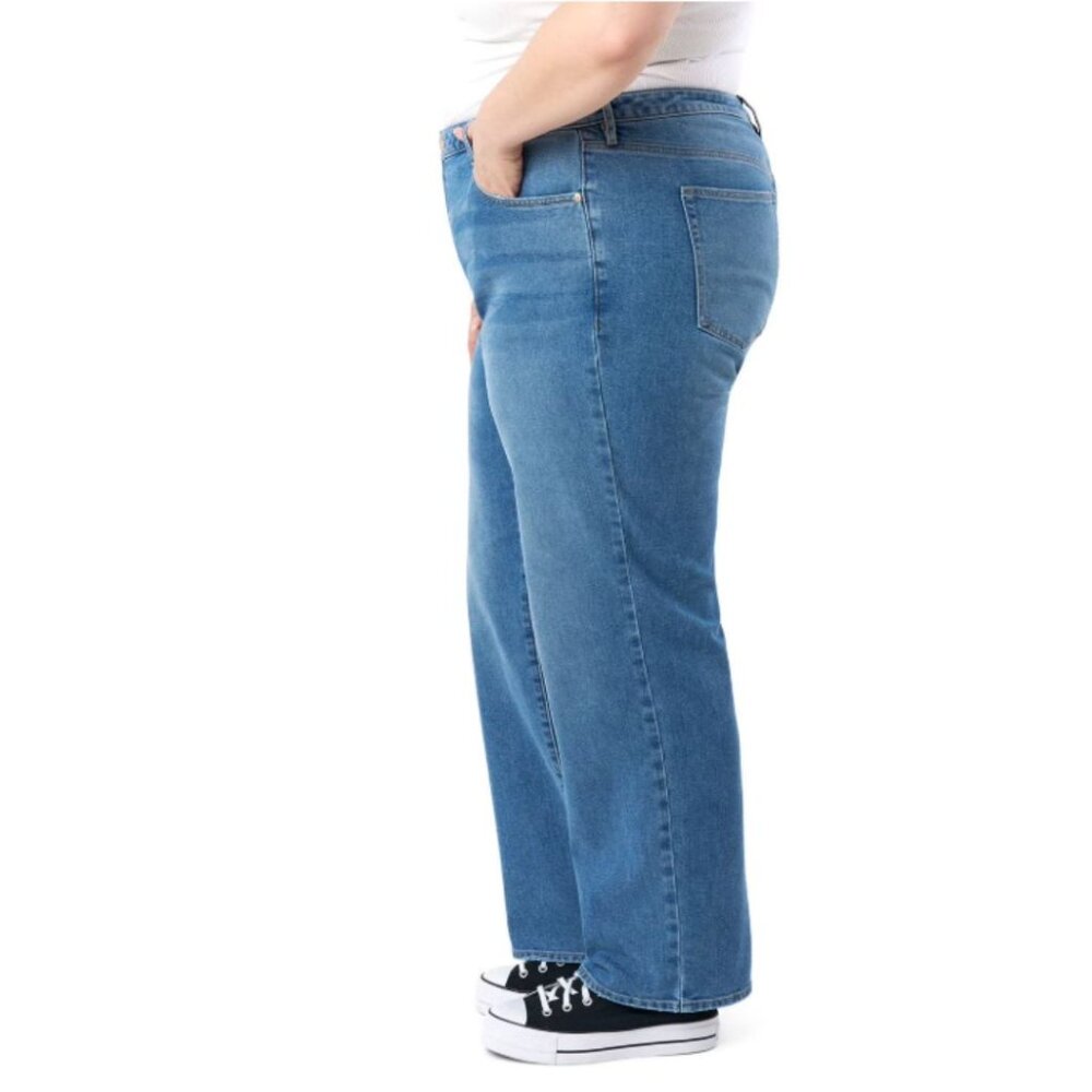 NWT Seven7 High Rise Loose Straight Jean Medium Wash Size 20W - Picture 2 of 4